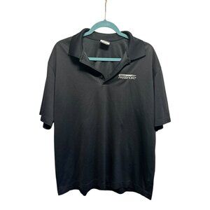 Nike Team Passport Polo Shirt Embroidered Logo Black Dri-Fit Mens Size L